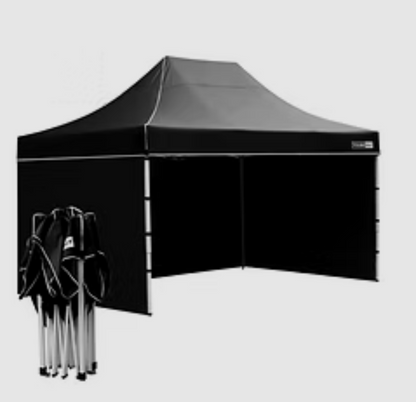 Black Gazebo Hire – 4.5m x 3m (With Sides)
